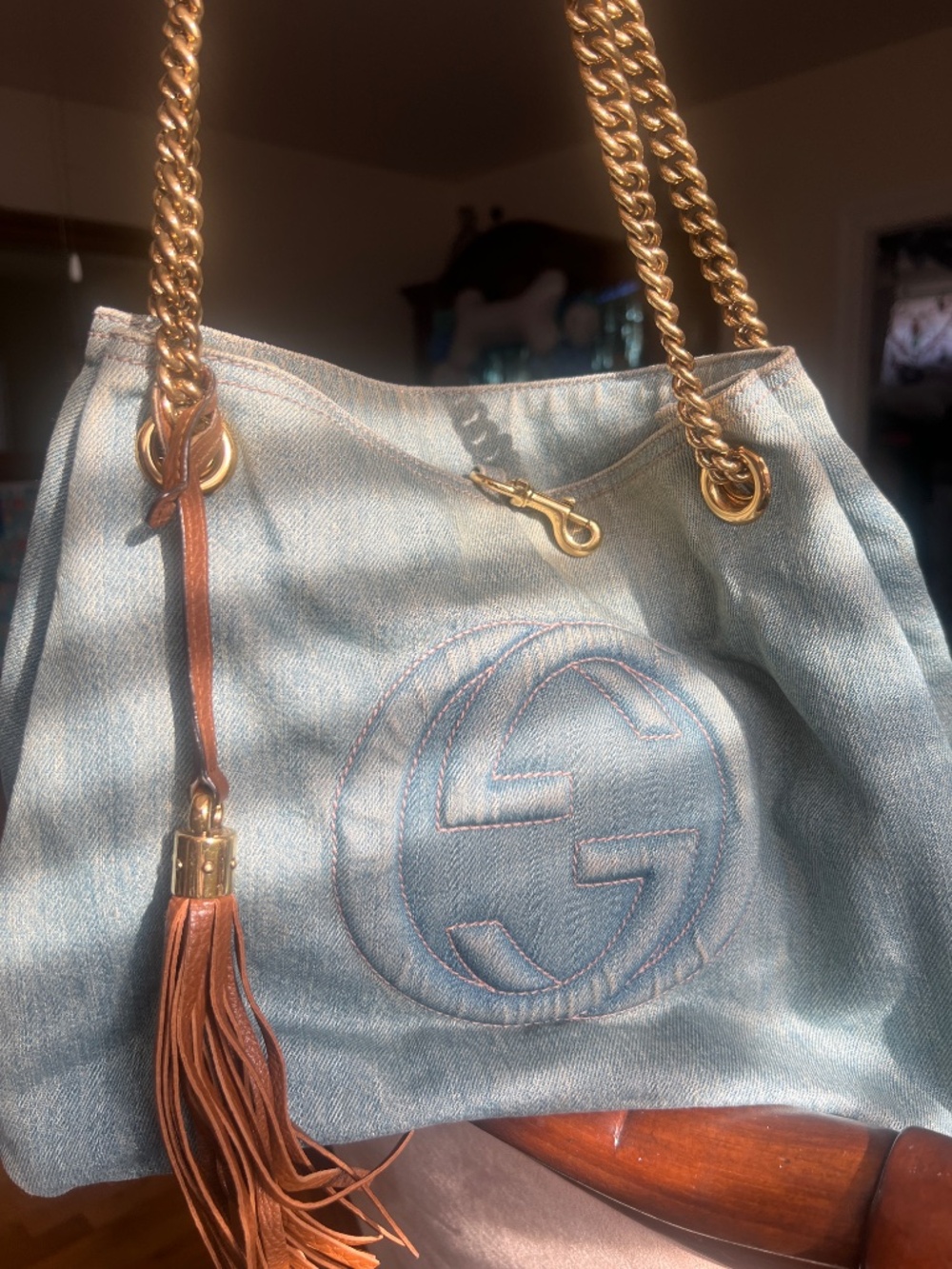 Gucci Soho Denim Tote Bag - Picture 4 of 15